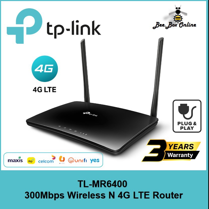 TP-Link TL-MR6400 / 6500 300Mbps Wireless N 4G LTE Router (DIGI / MASIX ...