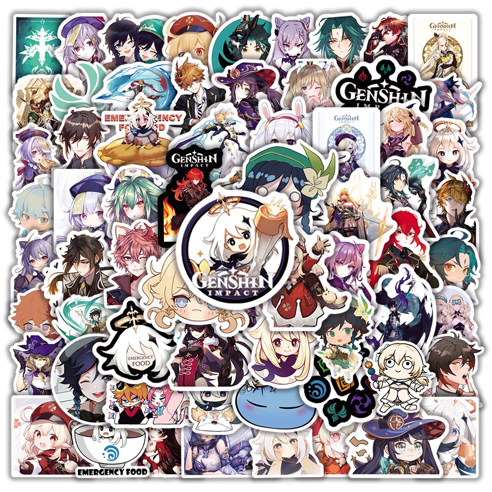 100/50PCS New Anime Game Genshin Impact Stickers Graffiti for Laptop ...