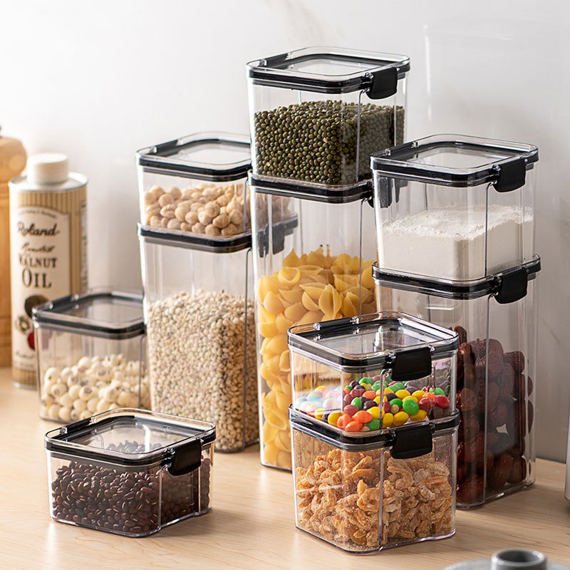 Airtight Stackable Food Storage Containers Set with Lids BPA Free Plastic  Dry Food Canisters for Kitchen Pantry