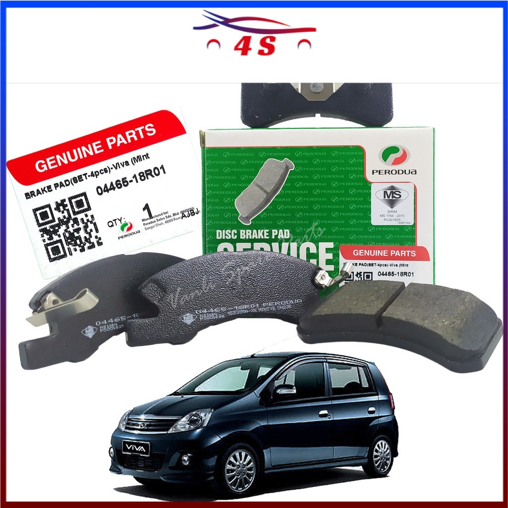 Perodua Genuine Front Brake Pads For Perodua Viva - 04465 18R01 ...