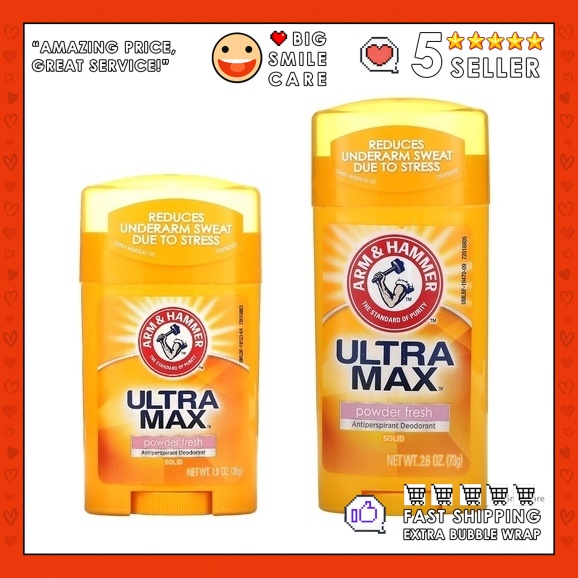 Arm & Hammer UltraMax, Solid Antiperspirant DeodorantPowder Fresh(28g