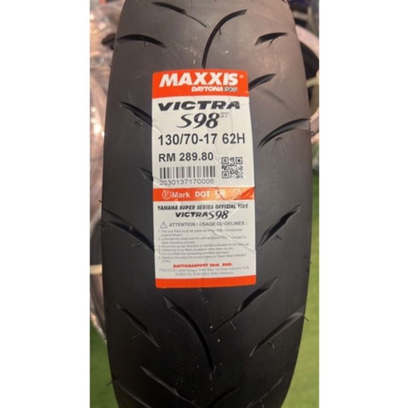 TAYAR MAXXIS VICTRA S98 17' TUBELESS TYRE RACING DUAL COMPOUND MAXXIS ...