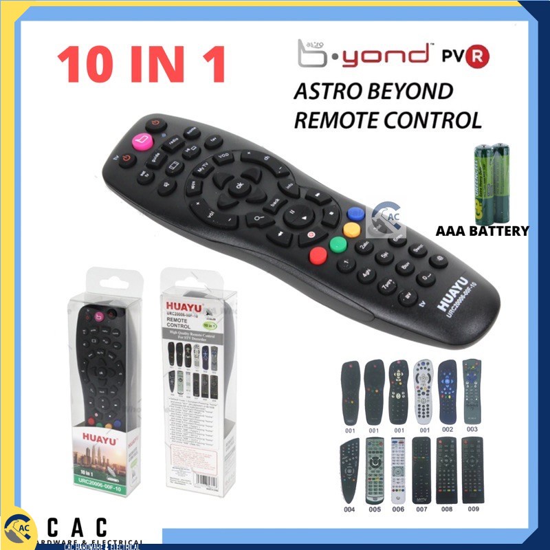 HUAYU ASTRO RC2624401-00B+ 10 IN 1 REMOTE CONTROL-BEYOND PVR, BEYOND ...