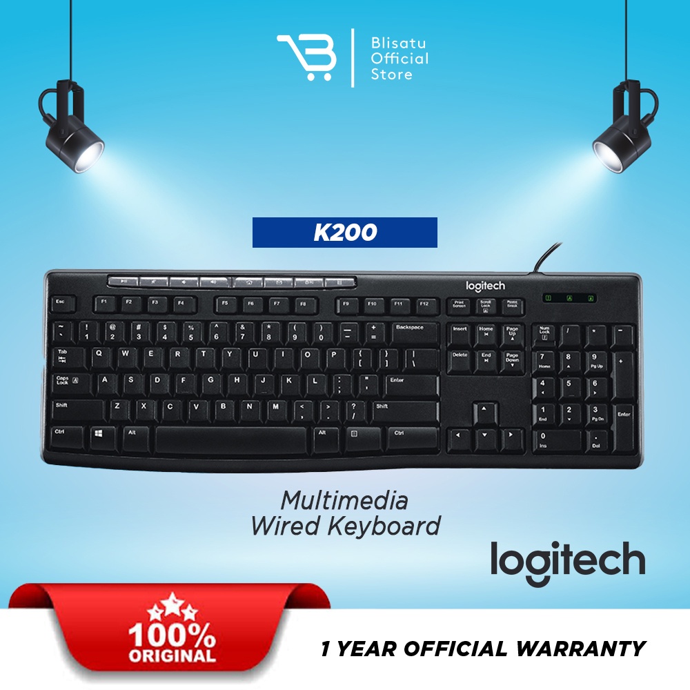 Logitech K200 USB Multimedia Wired Keyboard | Shopee Malaysia