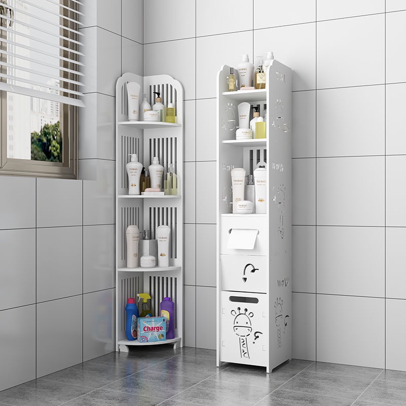 Toilet Storage Rack Floor Tripod Storage Punch-Free Storage Cabinet ...
