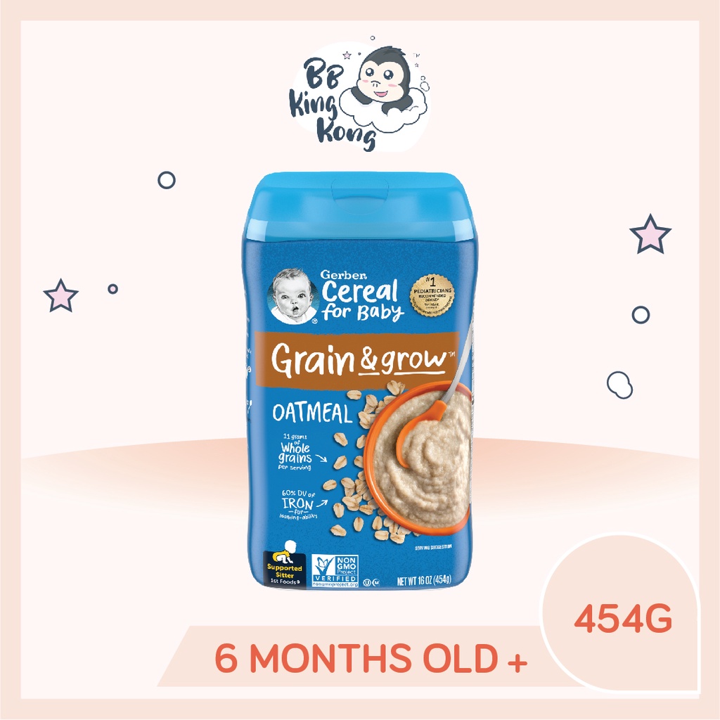 BB King Kong Gerber Single Grain Cereal Oatmeal 454g Makanan Bayi 6 ...