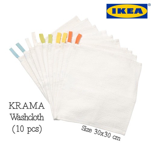 IKEA KRAMA Washcloth, white / 10 pieces | Shopee Malaysia