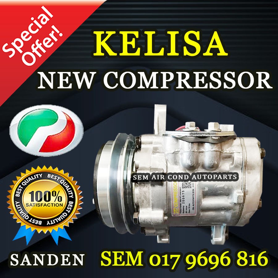 PERODUA KELISA SANDEN SD CHINA NEW COMPRESSOR/ KOMPRESOR (CAR AIRCOND