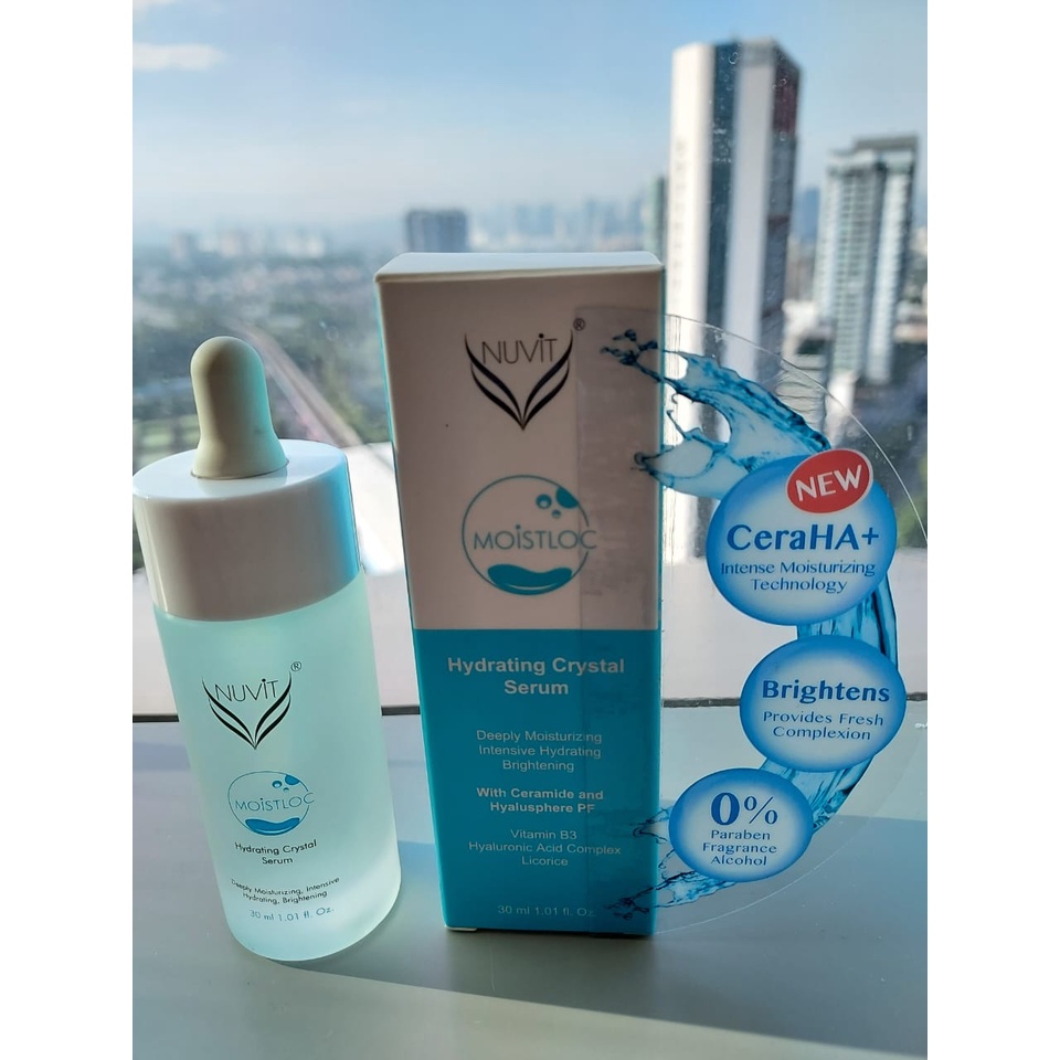 NUVIT MOISTLOC HYDRATING CRYSTAL SERUM 30ML [NEW] VERSI BARU:SERUM ...