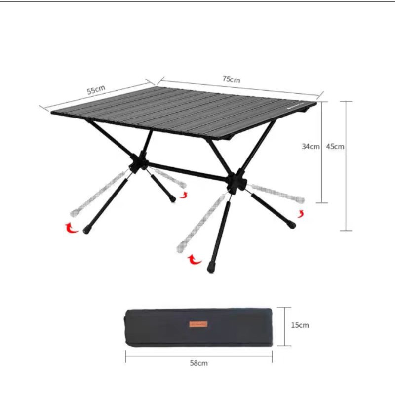 shine trip folding table