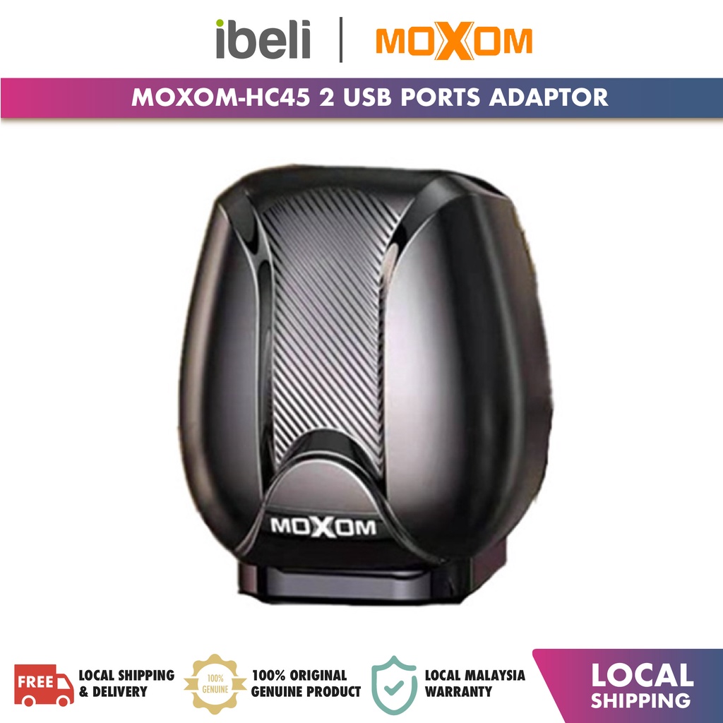 Moxom MXHC45 Charger Fast Charging Carbon Fibre 2 USB PORT QC3.0 2.4A