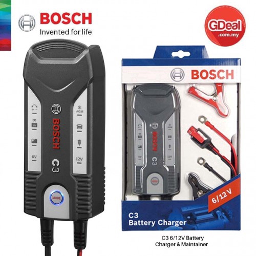 BOSCH C3 Fully Automatic 4 Mode 6/12V Smart Car Battery Charger