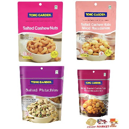 Tong Garden Salted Cashew Nuts (160g)/Honey Roasted Cashew Nuts Mixed with  Macadamias (140g)