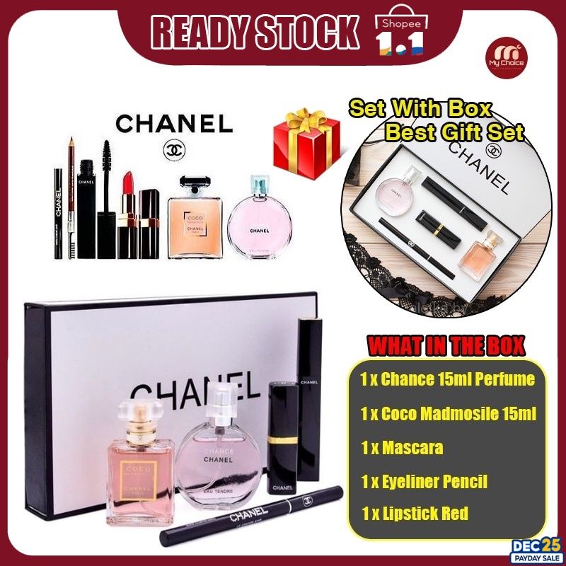 Chanel 5 In 1 Gift Set Makeup Perfume Box