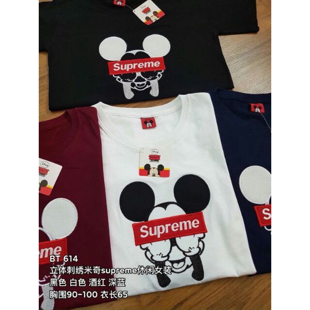 BT614 SUPREME Mickey Mouse Embroidery T-Shirt | Shopee Malaysia