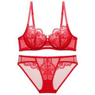 LADIES SECRET new red mesh bras lace women embroidery transparent underwire  bh thin sexy lingerie bra floral 36D 38D 40D 42D 44D - AliExpress