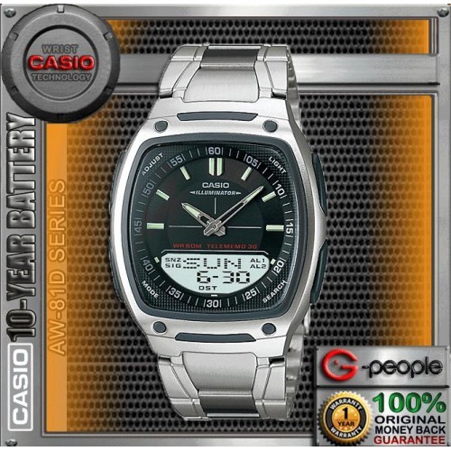 CASIO AW 81D 1AV AW 81D 1A AW 81D ANALOG DIGITAL WATCH 100