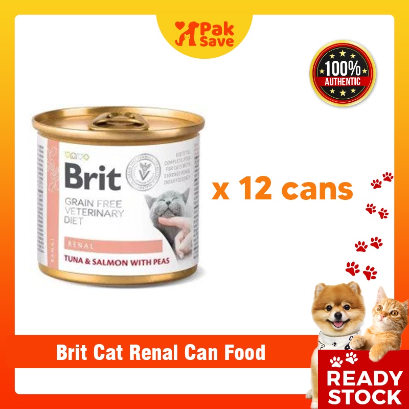 Brit Cat Renal Canned 200g x 12cans Tuna Salmon and Peas Veterinary Can