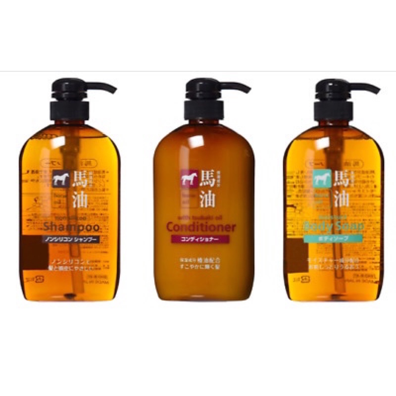 Japan Kumano Horse oil Shampoo/Conditioner/Body Soap 600ml Shopee