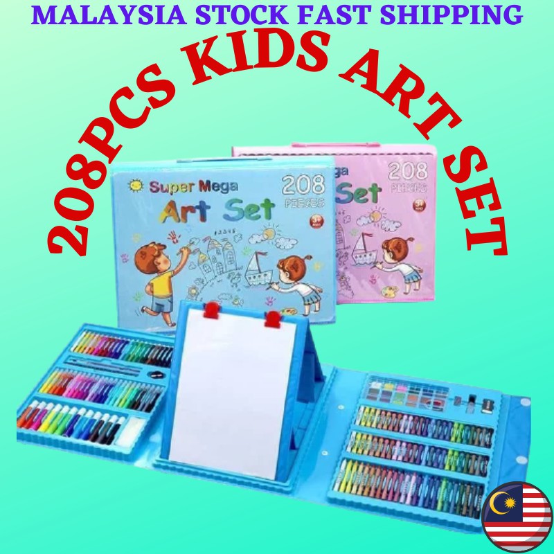208pcs Kids Painting Pen Crayon Marker Pencil Drawing Art Set 208 pcs color stationery set