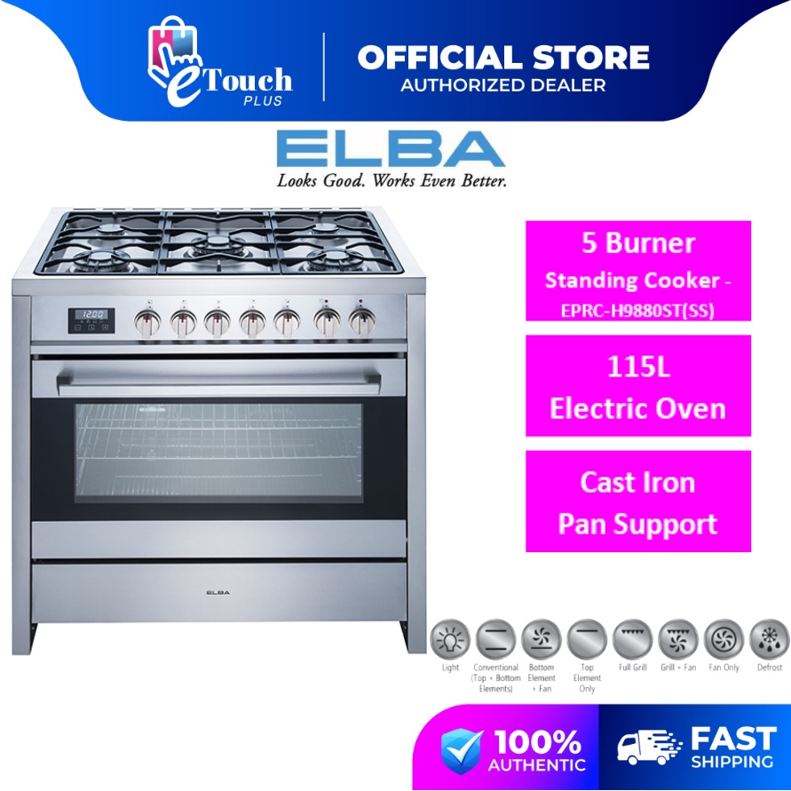 Elba Professional Range Cooker With Grill Electric Oven (115 L) EPRC