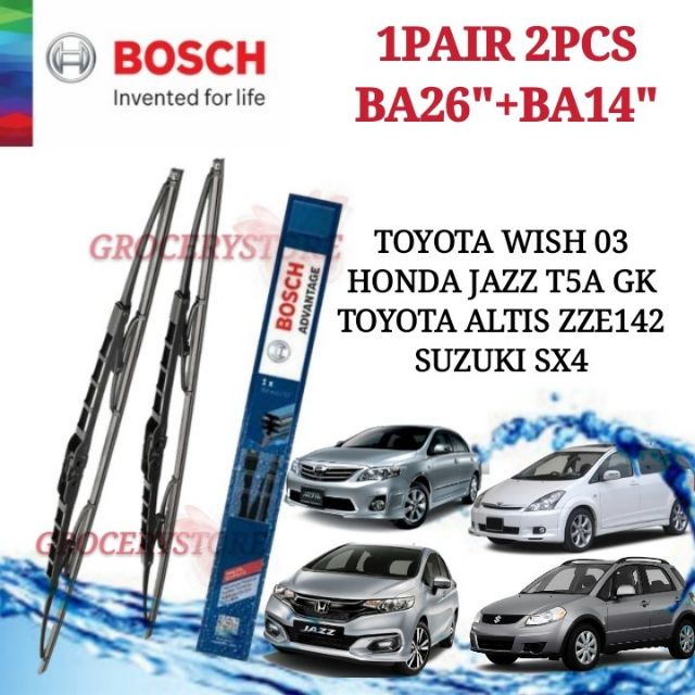 Bosch Clear Advantage Wiper Blades Set (26" + 20") - Fits BMW, Volvo, Toyota & Other Models, Premium Clear Wiping
