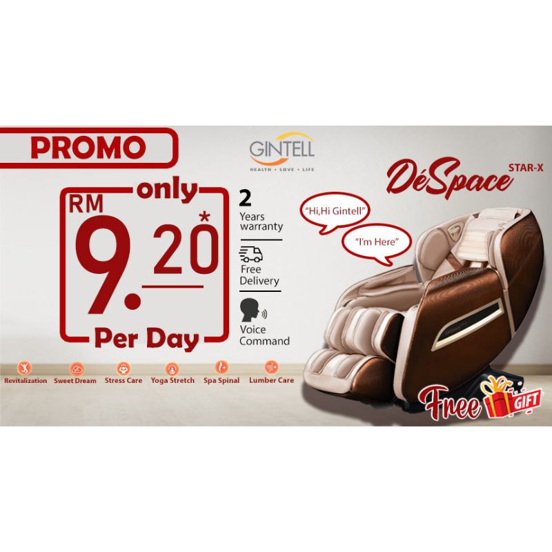 Gintell massage chair DeSpace StarX Shopee Malaysia