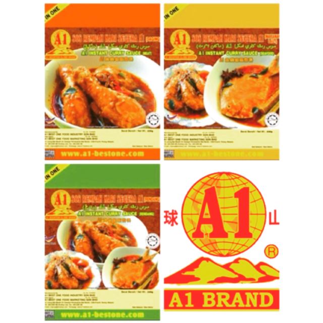 A1 Instant curry sauce meat, rendang, seafood 230G A1 咖喱酱料 冷当，鱼类，肉类 ...