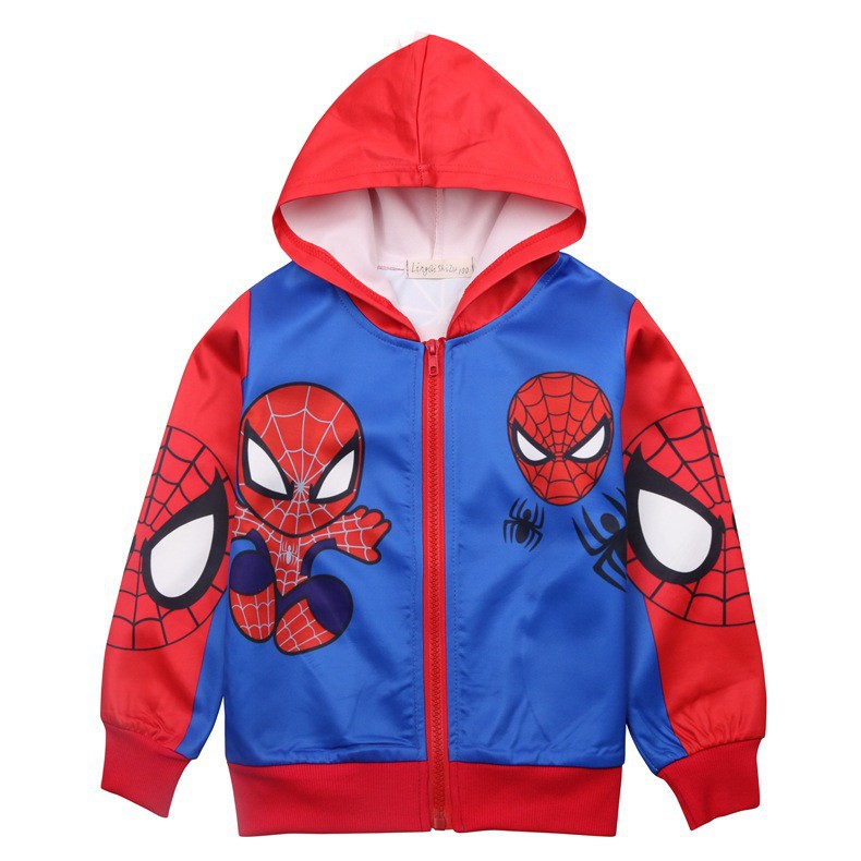 baby hooded jacket Spiderman printed