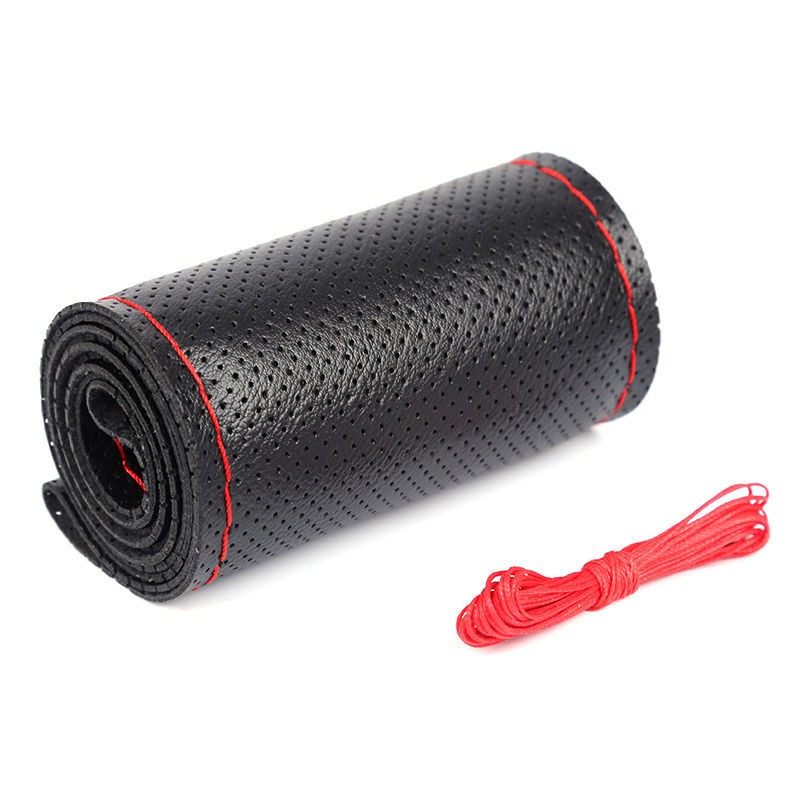 Suede Leather Steering Wheel Cover - DIY Stitch-On Wrap With Needle & Thread (Multiple Thread Colors), Breathable Cowhide, Non-Slip Grip, Fits 14.5-15 Inch, Comfortable & Durable For Year-Round Use - Foto 12