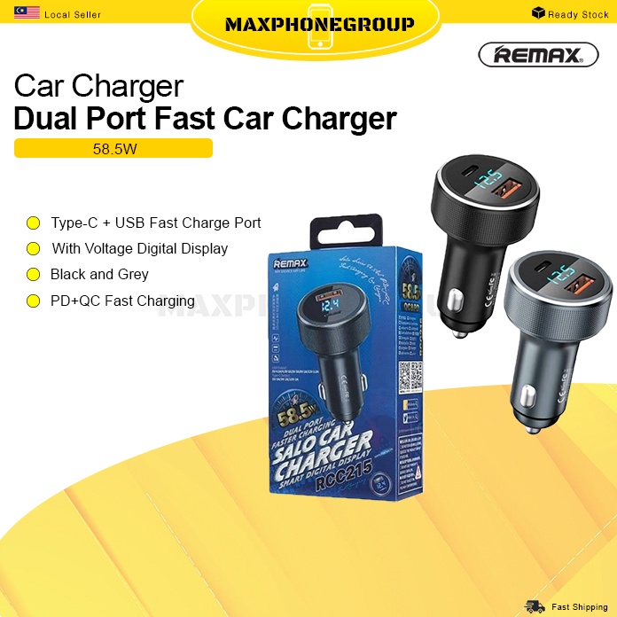 REMAX RCC215 58.5W Dual Port Faster Charging SALO Car Charger With ...