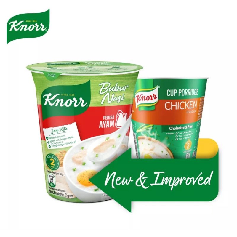 Knorr Instant Porridge Chicken Bubur Nasi Ayam 35gram Mushroom Cendawan