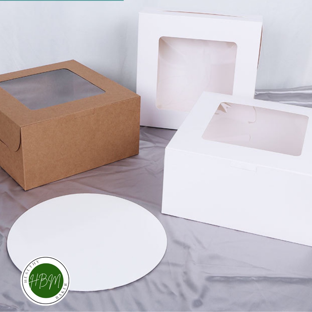 CAKE BOX / WHITE ARTCUT WINDOW BOX / TALAM BOX / FOLDING BOX WITH ...