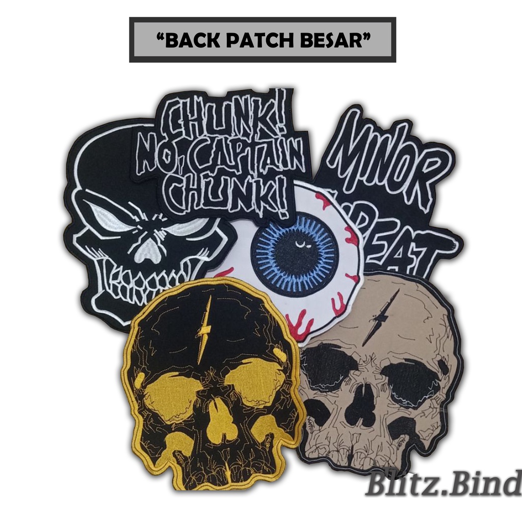 Back PATCH Embroidery Big BACK PATCH Skull MOTOF BACK/ MINOR THREAT