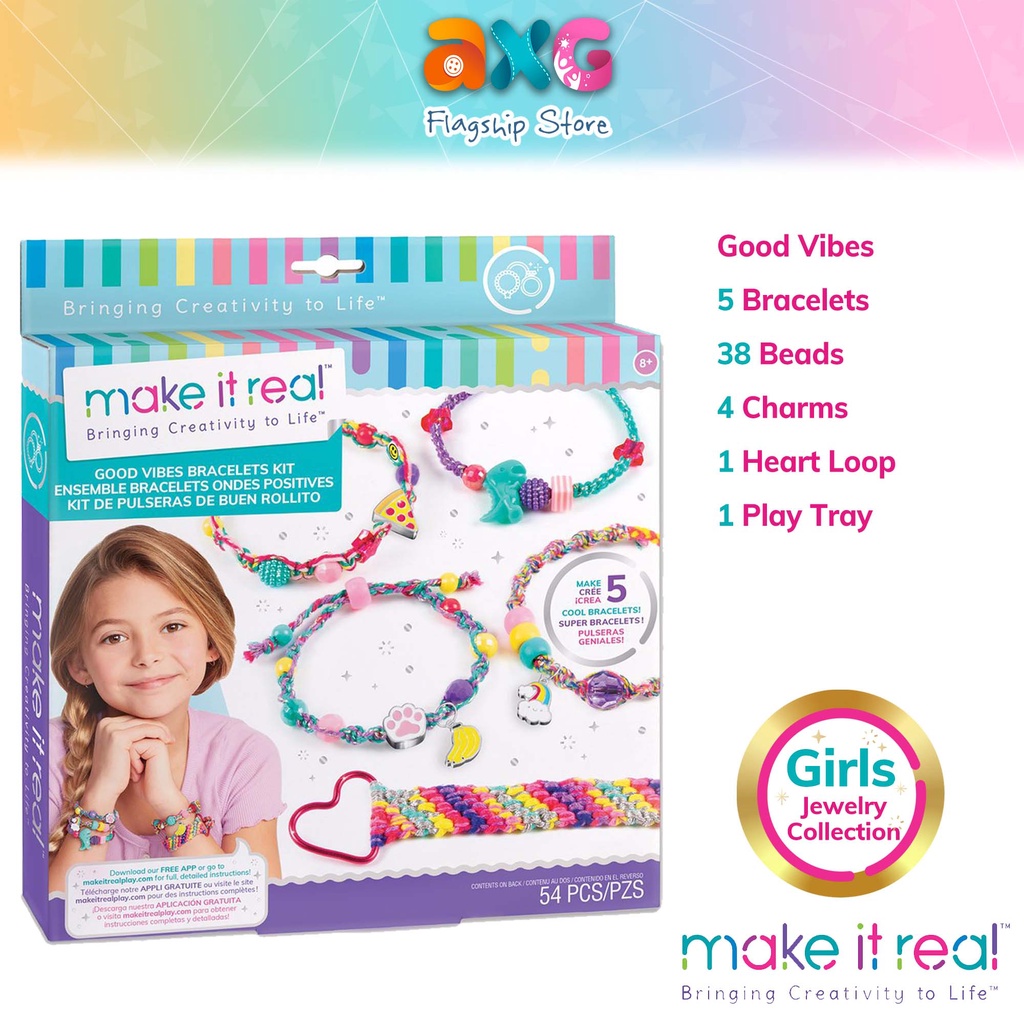 Make It Real Good Vibes Bracelets (1316) Girls Friendship Charm