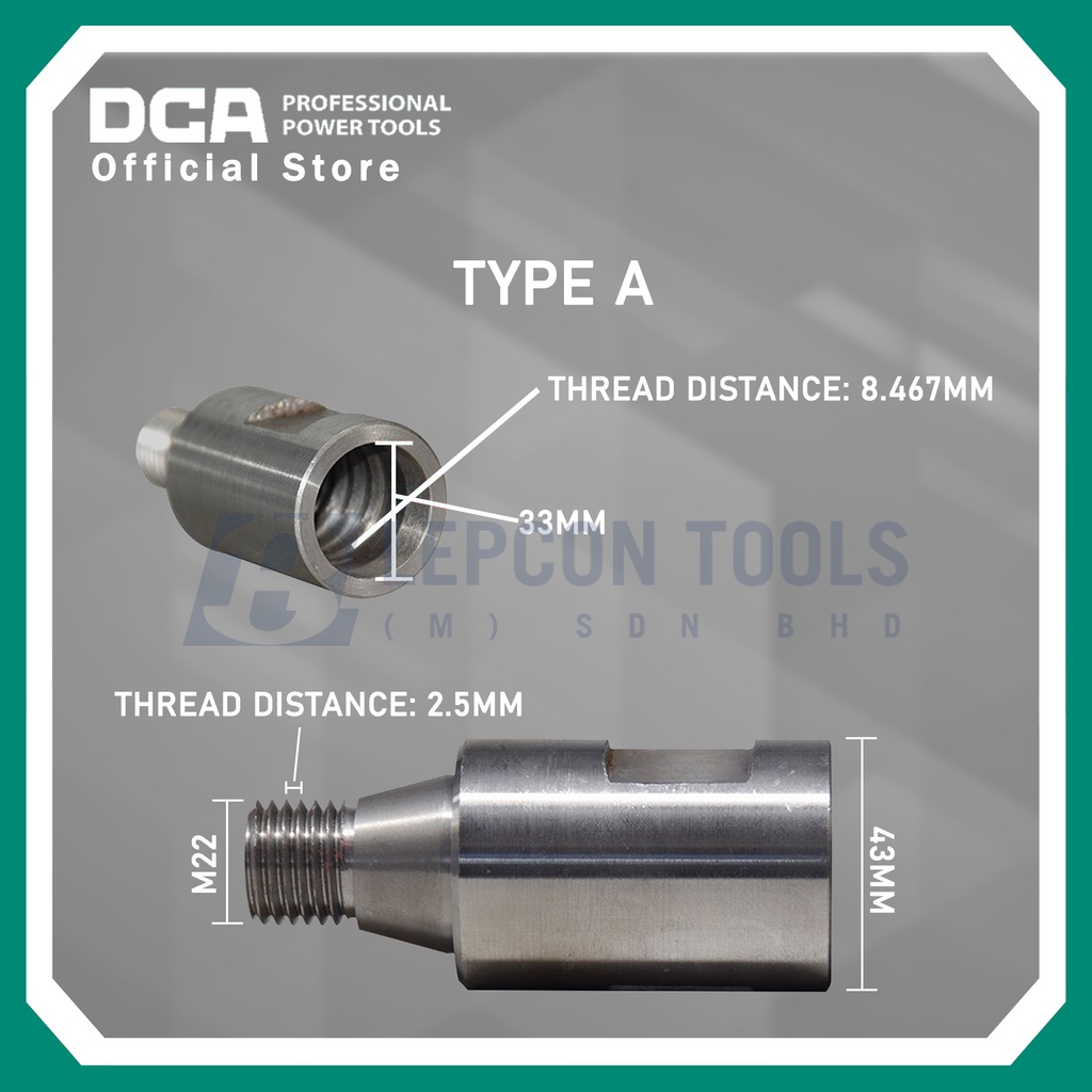 DCA Diamond Core Drill Adapter Shopee Malaysia