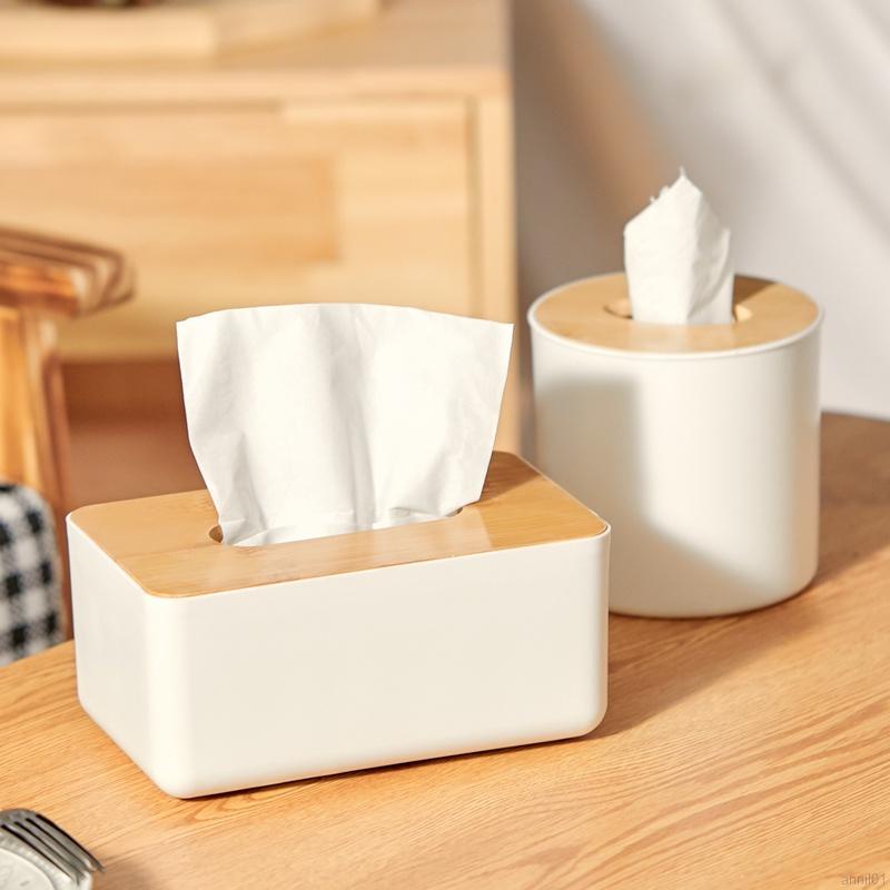 Tissue Box Wooden Cover Toilet Paper Box Solid Wood Napkin Holder Case Simple Stylish Tissue
