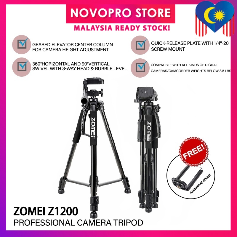 (FREE PHONE HOLDER)Zomei Z1200 Professional Camera Tripod for all DSLRs ...