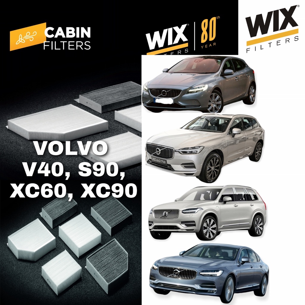WIX FILTERS Cabin Air Filters enhanced with Microban Volvo V40, S60