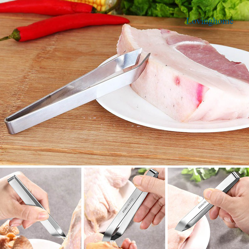 Lovinghome Stainless Steel Kitchen Plucking Tweezers Oblique Mouth