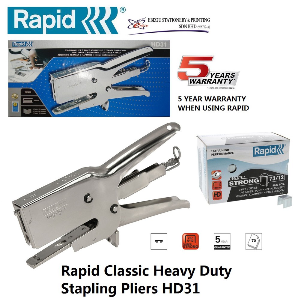 Rapid Classic Heavy Duty Stapling Pliers HD31 70 sheets (alat