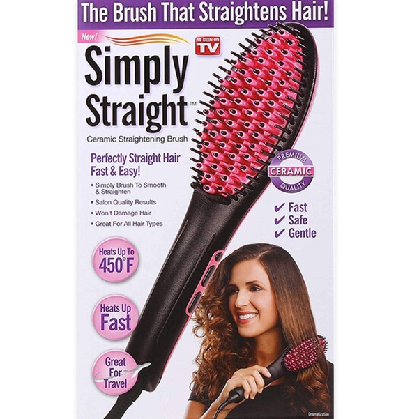 How to use simply straight ceramic straightening brush best sale