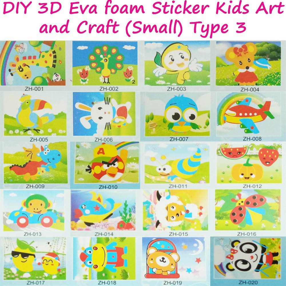 DIY 3D Eva foam Sticker Kids Art and Craft for Early Learning (Small ...