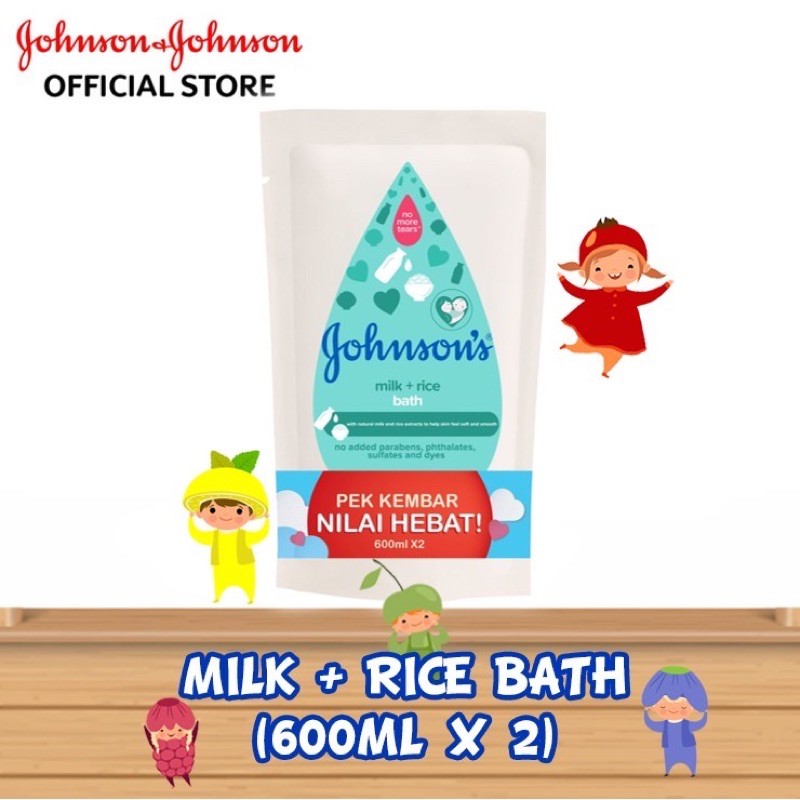 Johnson’s Baby Milk Bath + Rice 600mlx2 ( twin pack ) | Shopee Malaysia
