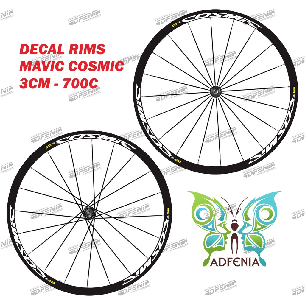 Mavic Cosmic SL Sticker 2 cm wide Fixedgear 700c Roadbike Rim Decal ...