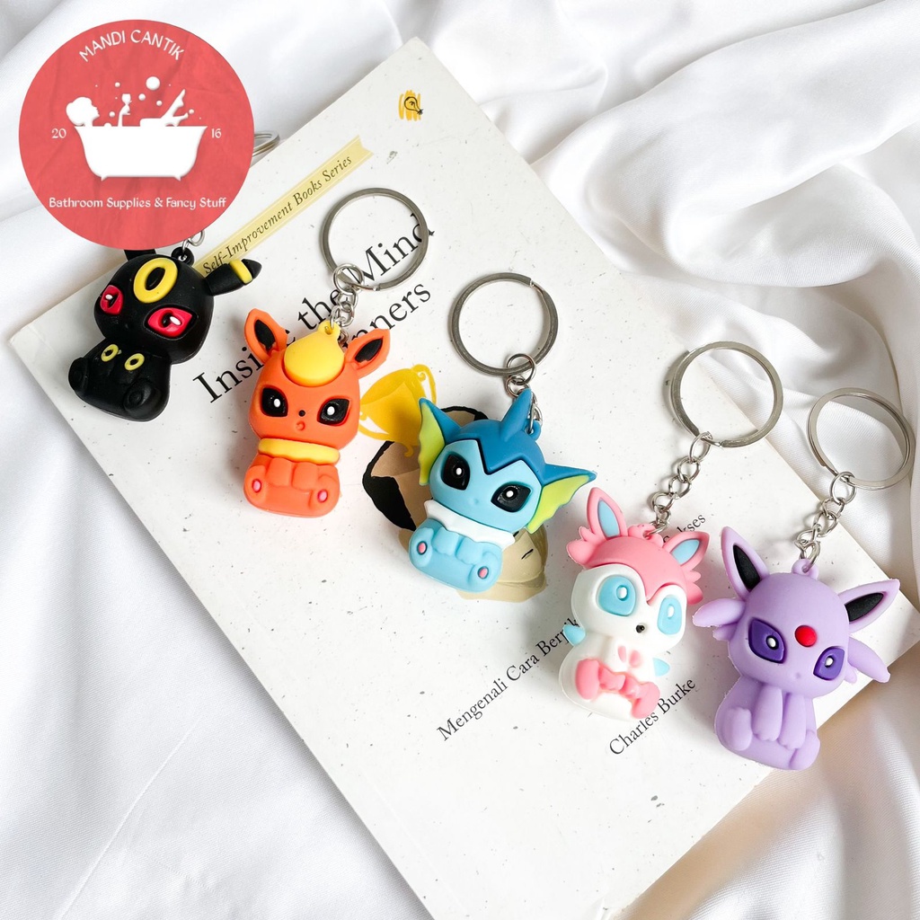 GANTUNGAN Pokemon eeve evolution keychain cute cute keyring keychain ...