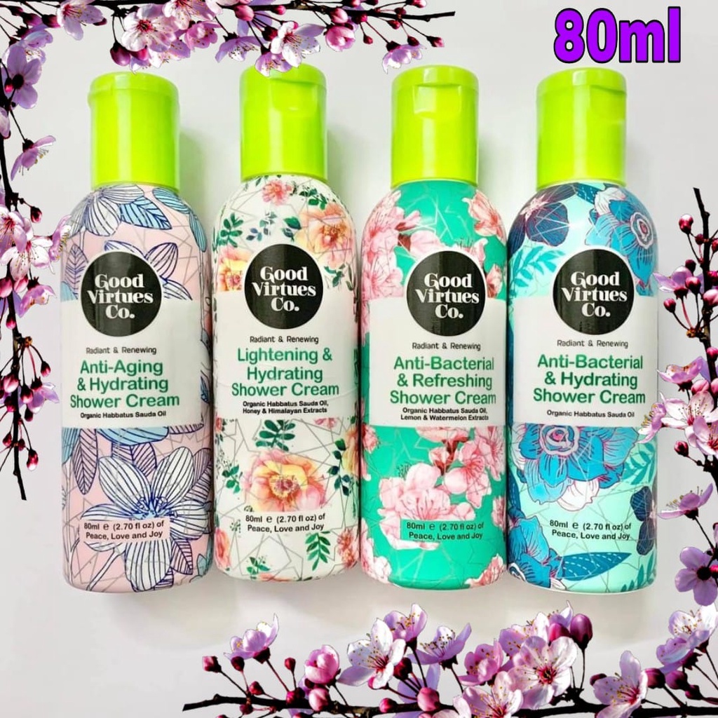 Good Virtues Co. Shower Cream Body Wash 80ml Travel Kit Shower Cream