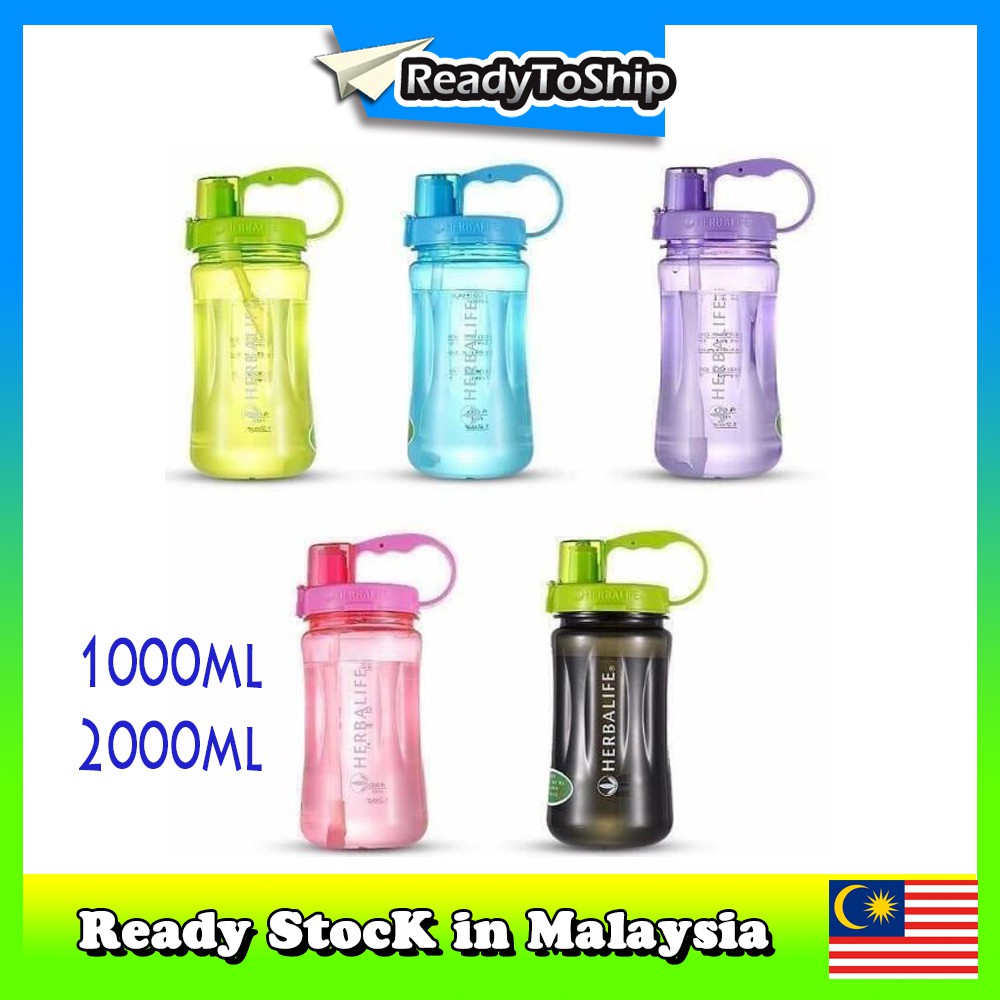 [ReadyToShip] Large Drinking Water Bottle with Straw and Strap 1L/2L ...