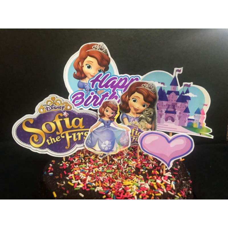 HAPPY BIRTHDAY TOPPER CAKE SOFIA / SOPHIA THE FIRST | Shopee Malaysia