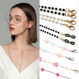 Women Anti Slip Face Mask Lanyard Eyeglass Neck Chain Mask Strap Antiskid  Losing Chain Glasses Chains Pearl Eyeglass Chain 8 